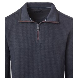 CASAMODA Herren Sweatshirt Troyer Langarm Regular-Fit Blau