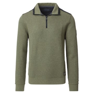 CASAMODA Herren Sweatshirt Troyer Langarm Regular-Fit Olivgrün