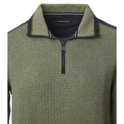 CASAMODA Herren Sweatshirt Troyer Langarm Regular-Fit Olivgrün