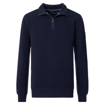CASAMODA Herren Sweatshirt Troyer Zipper Regular-Fit Marine