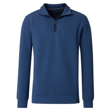 CASAMODA Herren Sweatshirt Troyer Zipper Regular-Fit Aqua