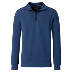 CASAMODA Herren Sweatshirt Troyer Zipper Regular-Fit Aqua