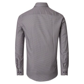 CASAMODA Herren Freizeithemd Langarm Casual-Fit Blau gemustert