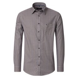 CASAMODA Herren Freizeithemd Langarm Casual-Fit Braun...