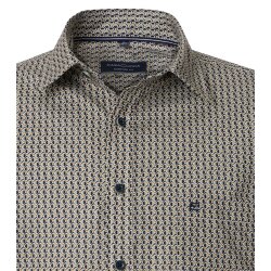 CASAMODA Herren Freizeithemd Langarm Casual-Fit Grün gemustert