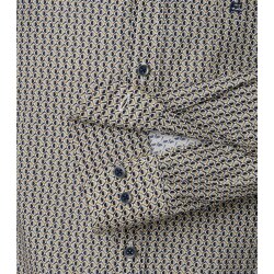 CASAMODA Herren Freizeithemd Langarm Casual-Fit Grün gemustert