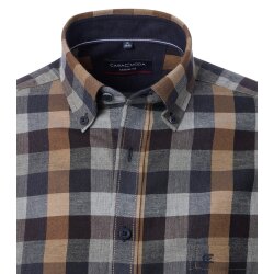 CASAMODA Herren Freizeithemd Langarm Button-Down Casual Blau kariert