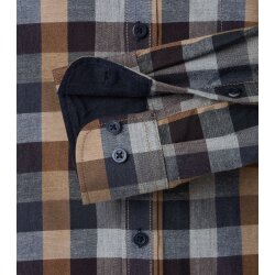 CASAMODA Herren Freizeithemd Langarm Button-Down Casual Blau kariert