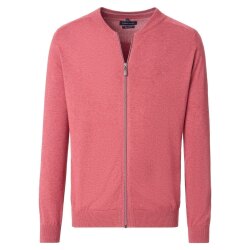 CASAMODA Herren Strickjacke Zipper Regular Baumwolle Rosa