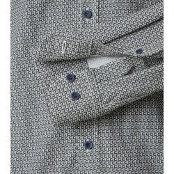 CASAMODA Herren Freizeithemd Langarm Button-Down Grün gemustert