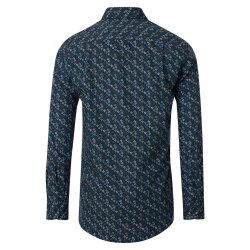 CASAMODA Herren Freizeithemd Langarm Button-Down Blau floral
