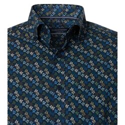 CASAMODA Herren Freizeithemd Langarm Button-Down Blau floral