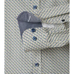 CASAMODA Herren Freizeithemd Langarm Kent Casual Gelb gepunktet