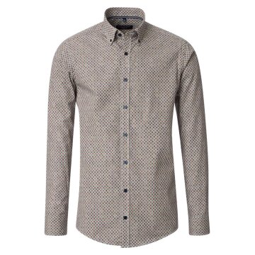 CASAMODA Herren Freizeithemd Langarm Button-Down Grün floral
