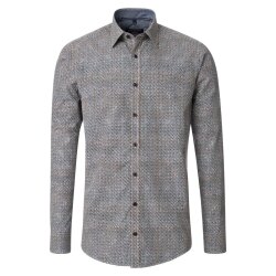 CASAMODA Herren Freizeithemd Langarm Kent Casual Braun...
