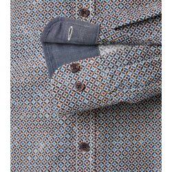 CASAMODA Herren Freizeithemd Langarm Kent Casual Braun gemustert