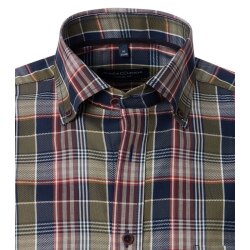 CASAMODA Herren Freizeithemd Langarm Button-Down Casual Blau kariert