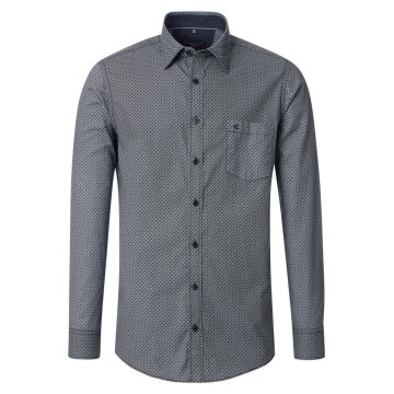 CASAMODA Herren Freizeithemd Langarm Kent Casual Grün gemustert