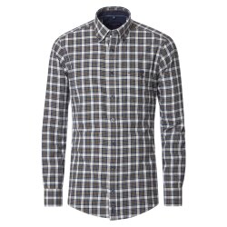 CASAMODA Herren Freizeithemd Langarm Button-Down Blau...
