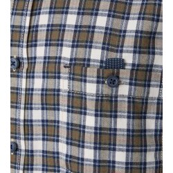 CASAMODA Herren Freizeithemd Langarm Button-Down Blau kariert