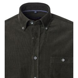 CASAMODA Herren Freizeithemd Langarm Button-Down Casual Cord Grün