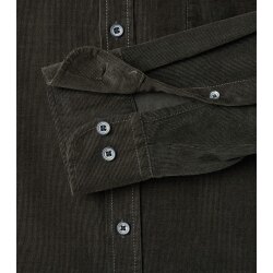 CASAMODA Herren Freizeithemd Langarm Button-Down Casual Cord Grün