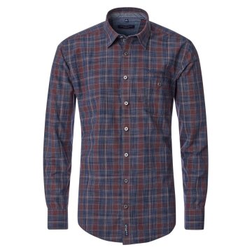 CASAMODA Herren Freizeithemd Langarm Kent Casual Braun kariert