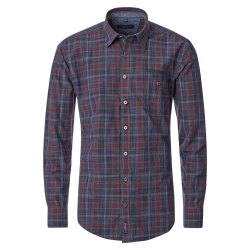 CASAMODA Herren Freizeithemd Langarm Kent Casual Braun...