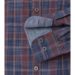 CASAMODA Herren Freizeithemd Langarm Kent Casual Braun kariert