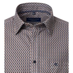 CASAMODA Herren Freizeithemd Langarm Kent Comfort Braun gemustert