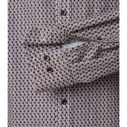 CASAMODA Herren Freizeithemd Langarm Kent Comfort Braun gemustert