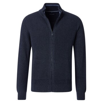 CASAMODA Herren Strickjacke Reißverschluss Regular-Fit Aqua