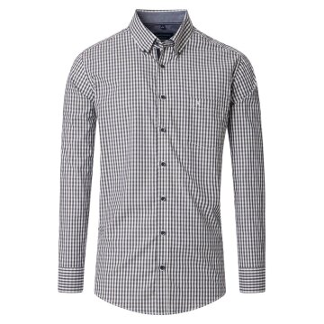 CASAMODA Herren Freizeithemd Langarm Button-Down Grün kariert