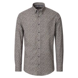 CASAMODA Herren Freizeithemd Langarm Button-Down Braun...