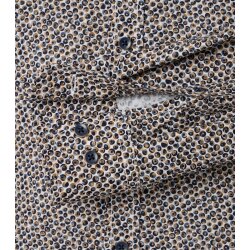 CASAMODA Herren Freizeithemd Langarm Button-Down Braun gemustert