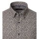 CASAMODA Herren Freizeithemd Langarm Button-Down Braun gemustert