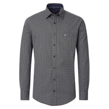 CASAMODA Herren Freizeithemd Langarm Kent Casual Grün gemustert