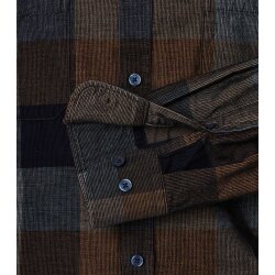 CASAMODA Herren Freizeithemd Langarm Kent Cord Casual Blau kariert
