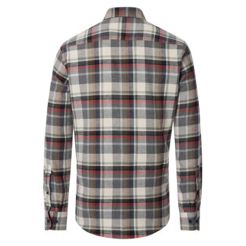 CASAMODA Herren Flanellhemd Langarm Kent Comfort Grün kariert
