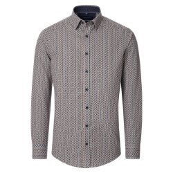 CASAMODA Herren Freizeithemd Langarm Button-Down Orange...