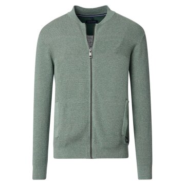 CASAMODA Herren Strickjacke Reißverschluss Regular-Fit Hellgrün