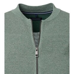 CASAMODA Herren Strickjacke Reißverschluss Regular-Fit Hellgrün