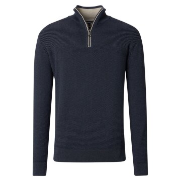 CASAMODA Herren Stricktroyer Langarm Regular-Fit Aqua