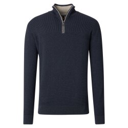 CASAMODA Herren Stricktroyer Langarm Regular-Fit Aqua