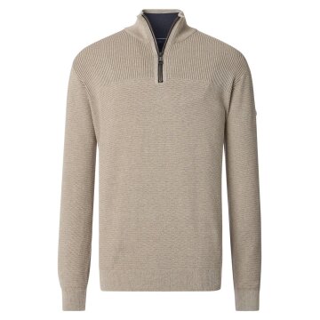 CASAMODA Herren Stricktroyer Langarm Regular-Fit Beige