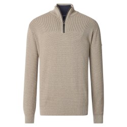 CASAMODA Herren Stricktroyer Langarm Regular-Fit Beige