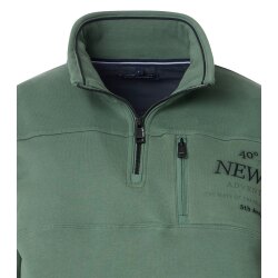 CASAMODA Herren Sweatshirt Troyer Zipper Regular-Fit Grün