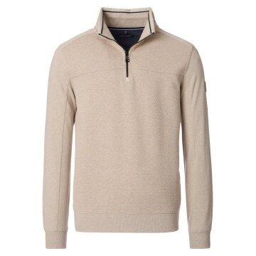 CASAMODA Herren Sweatshirt Troyer Zipper Regular-Fit Beige