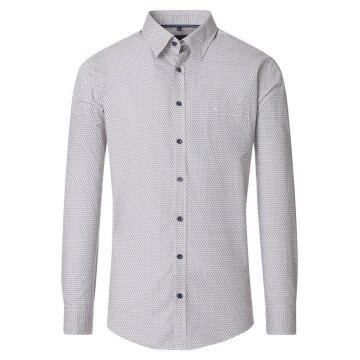 CASAMODA Herren Freizeithemd Langarm Kent Casual Blau gemustert