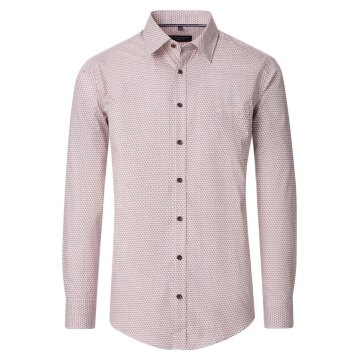 CASAMODA Herren Freizeithemd Langarm Kent Casual Rot gemustert